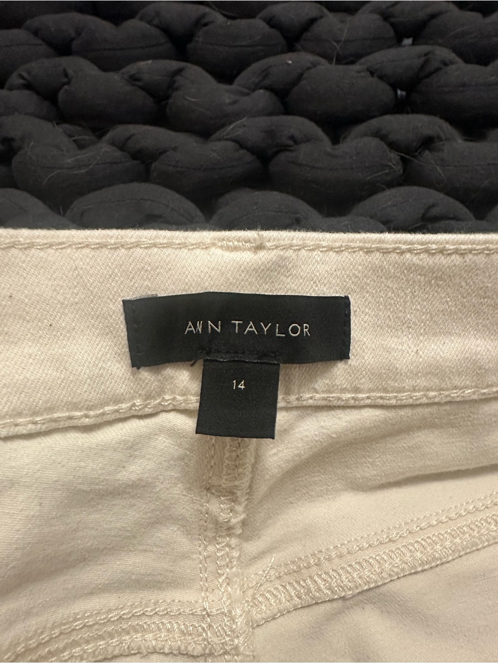 Ann Taylor Cream Straight Leg Jeans
